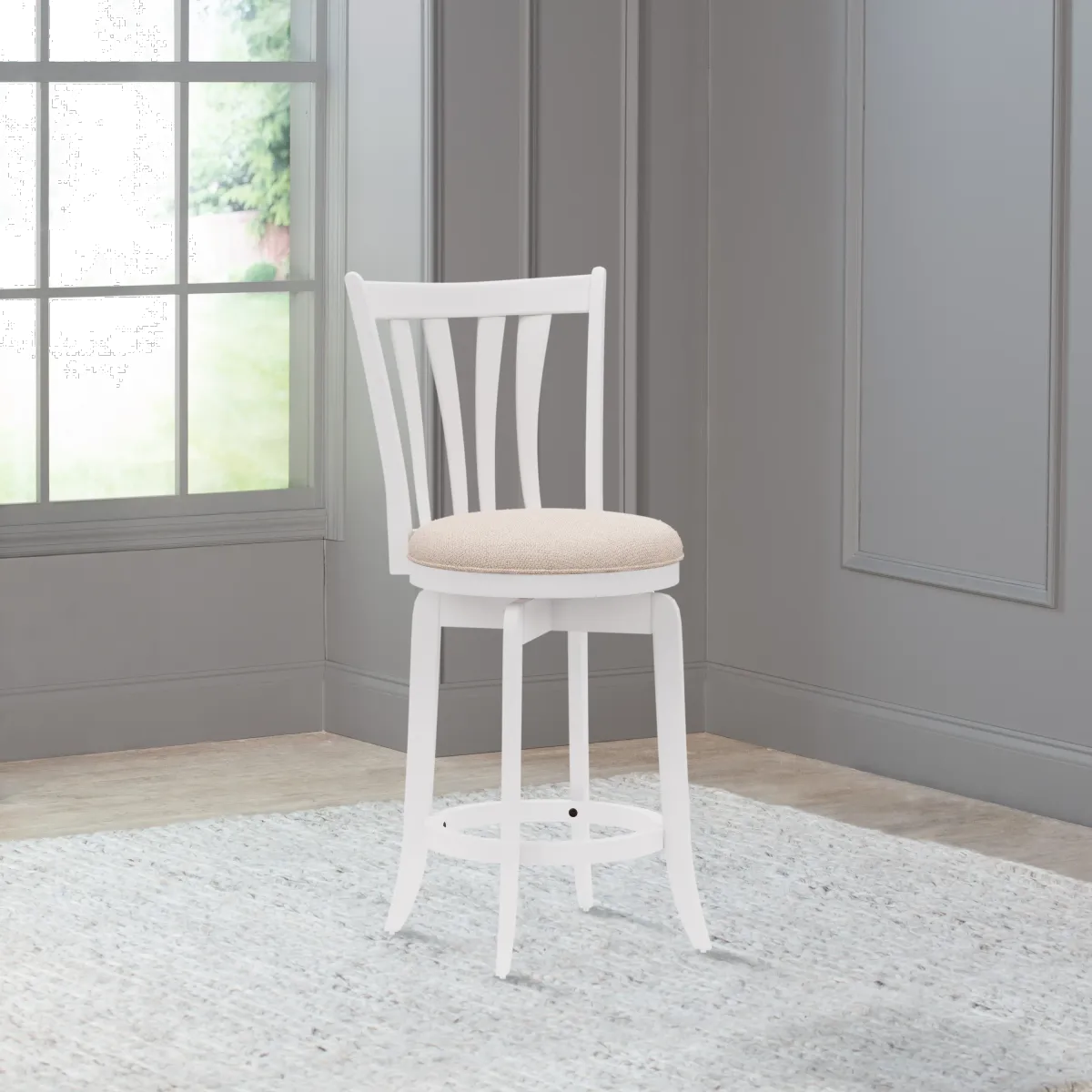 Savana White Swivel Counter Height Stool