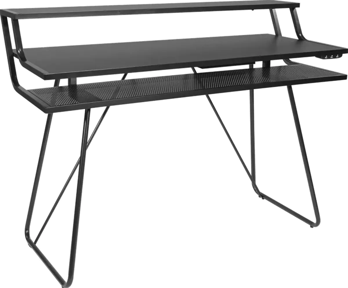 Glitch Modern Steel Black Gaming Desk