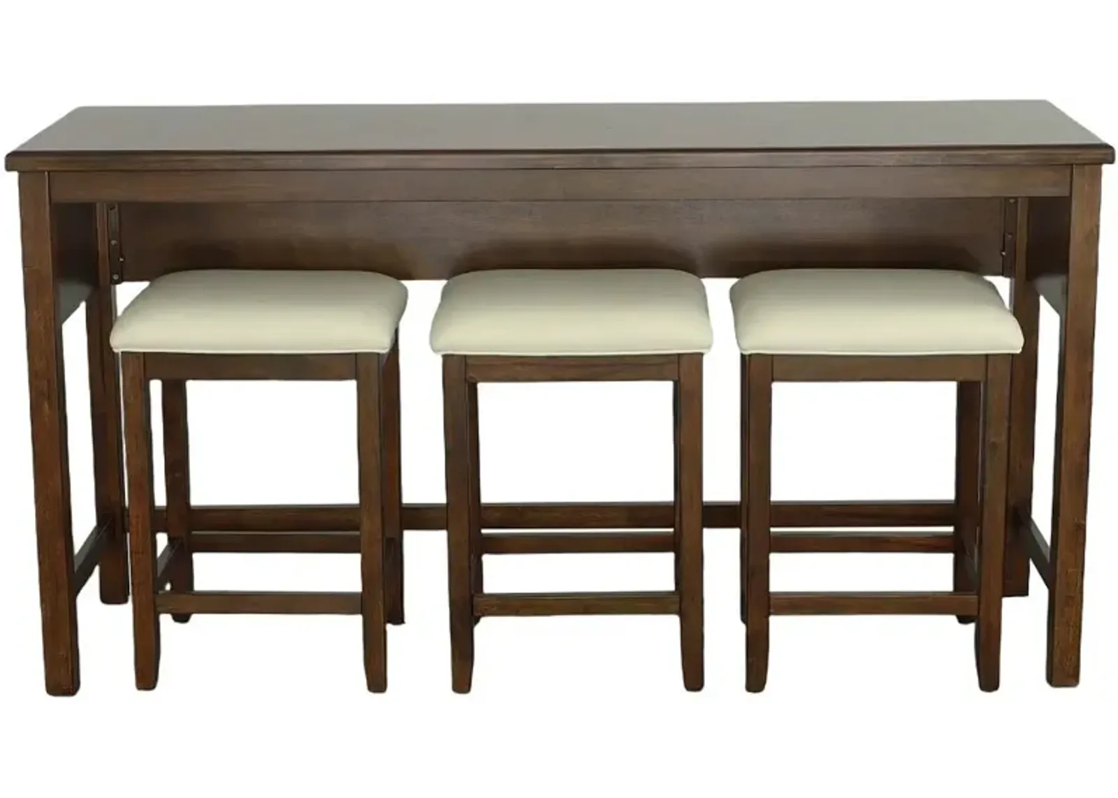 Study Hall Brown Counter Height Table with 3 Stools