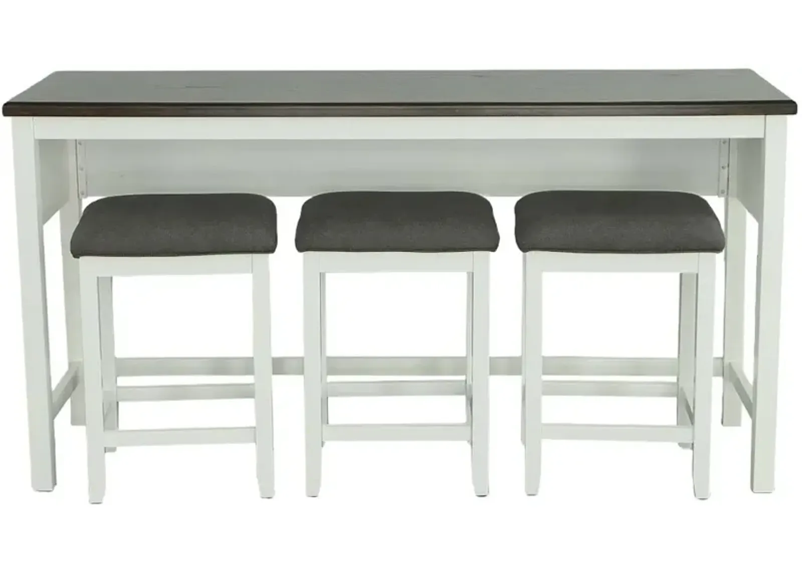 Study Hall White Counter Height Table with 3 Stools