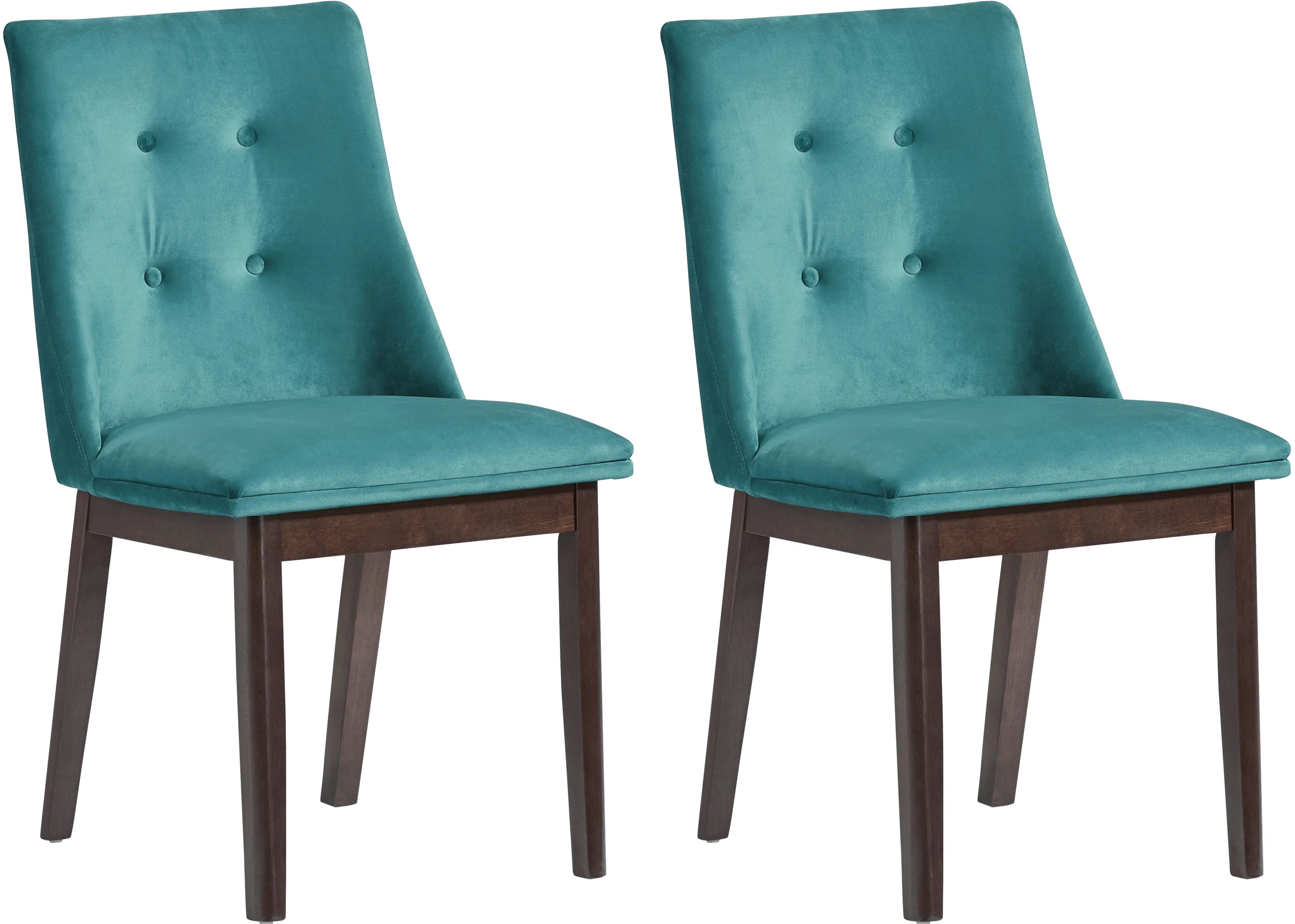 Jade Blue Velvet Dining Chair, Set of 2