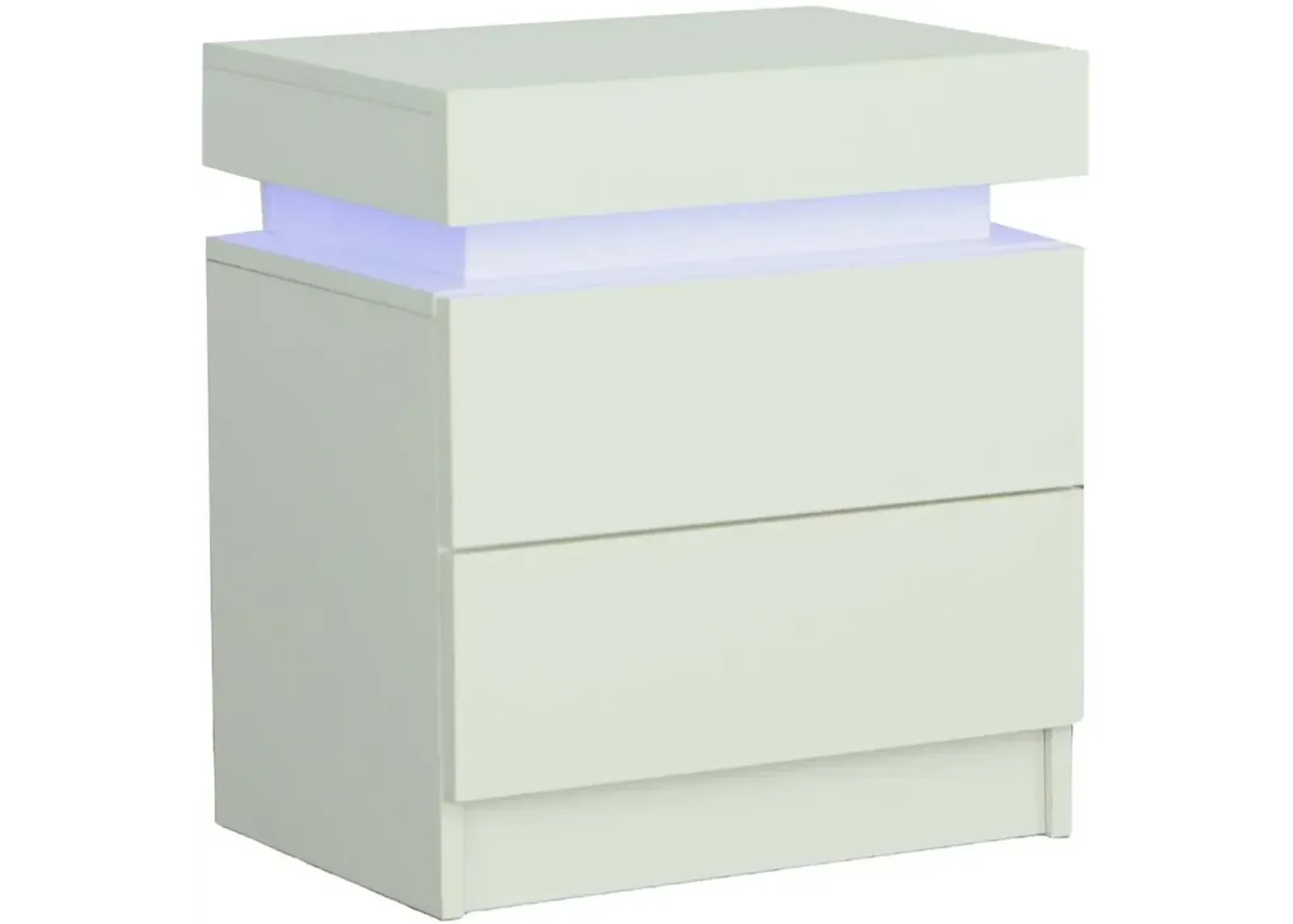 Dreamy White Nightstand with LED Light