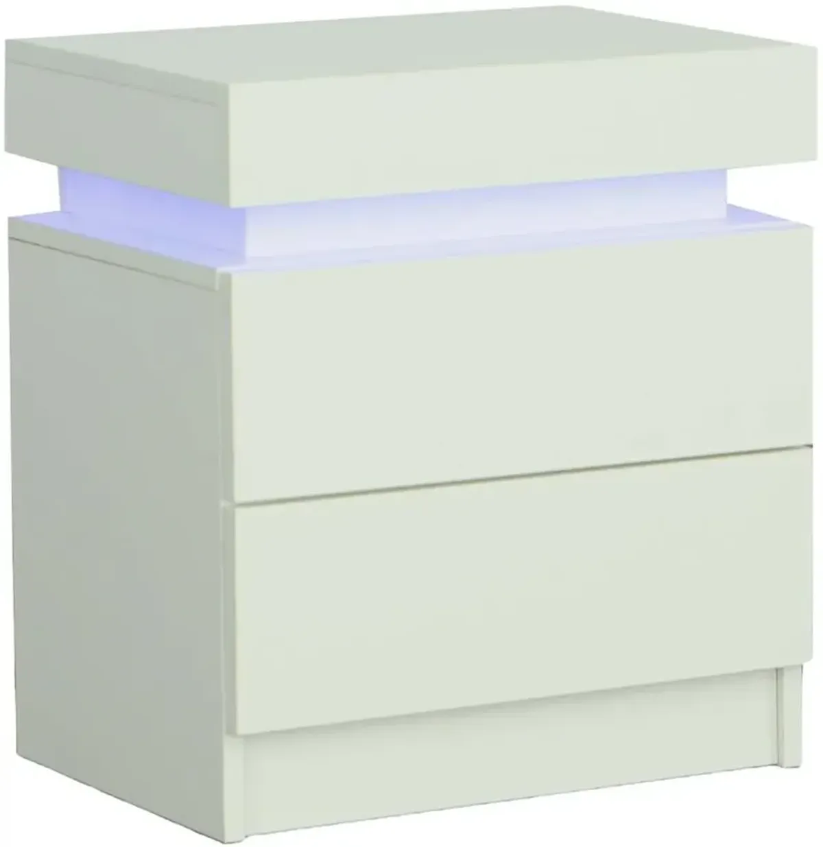 Dreamy White Nightstand with LED Light