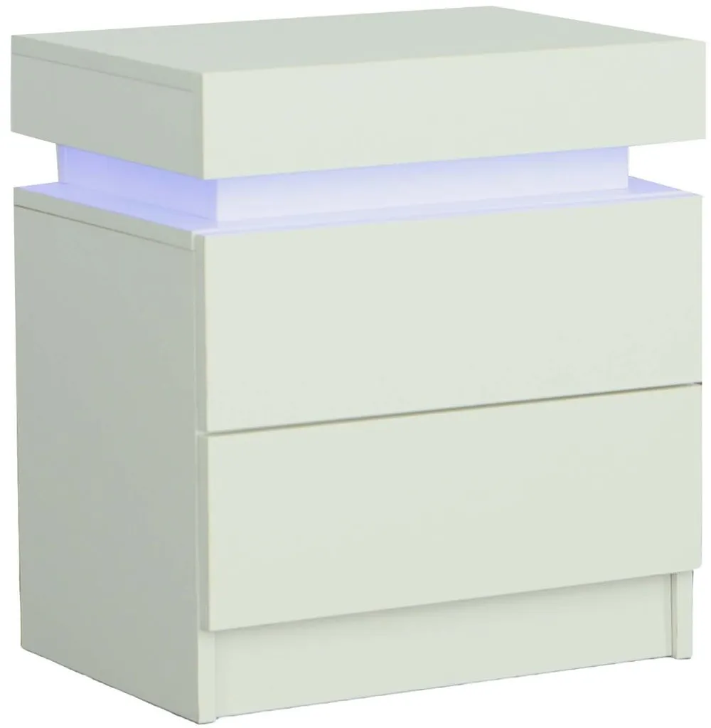 Dreamy White Nightstand with LED Light