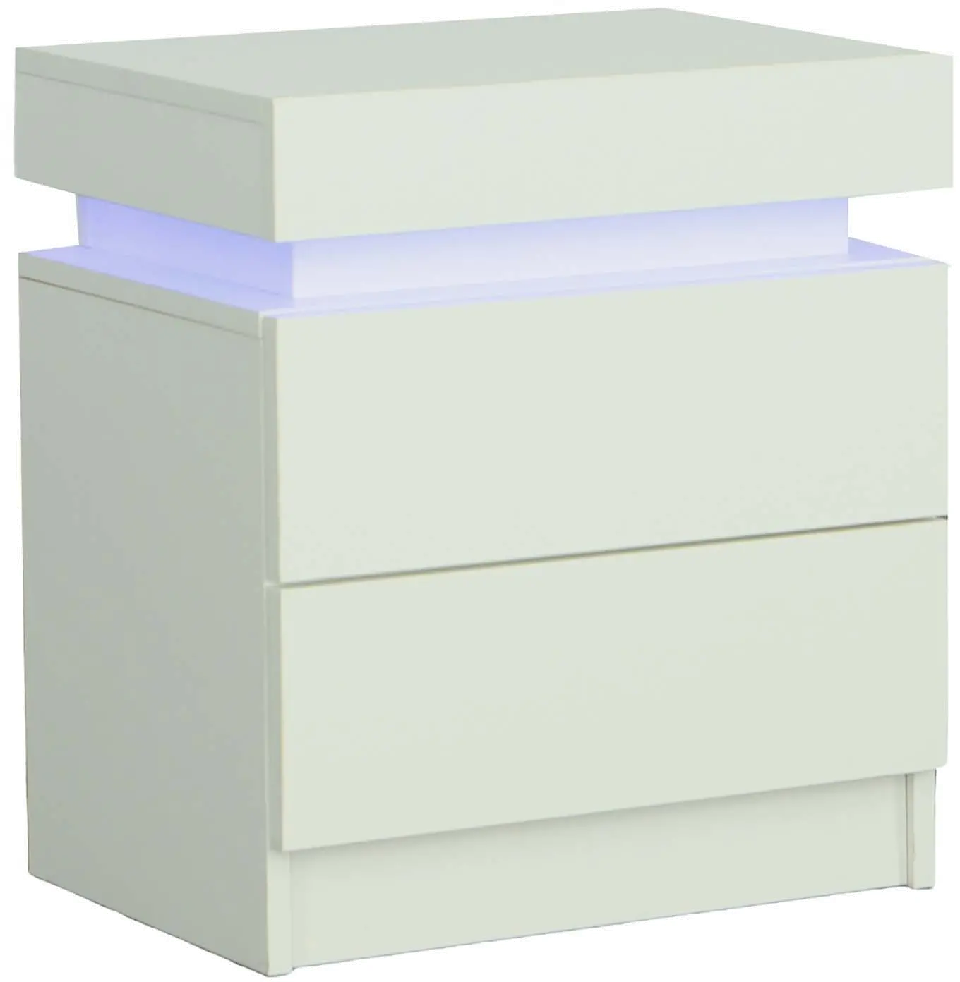 Dreamy White Nightstand with LED Light