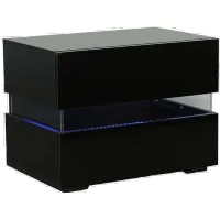 Dreamy Black Nightstand with LED Light