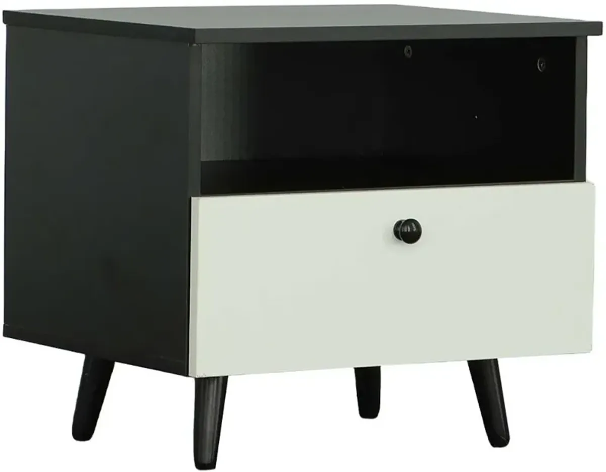 Dreamy Black and White Nightstand