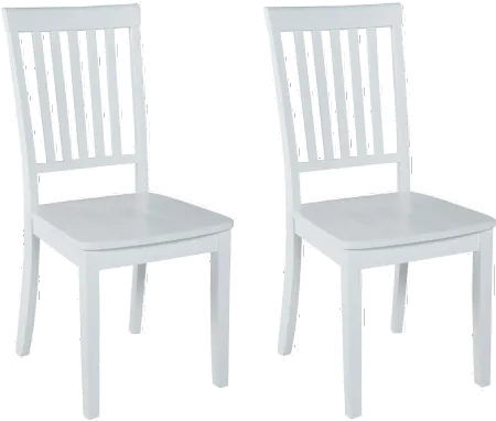 Simplicity White Dining Chair, Set of 2