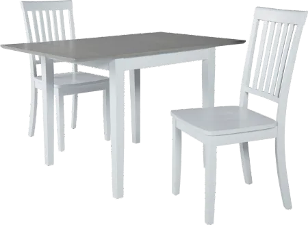 Simplicity White Drop Leaf Table and 2 Chairs