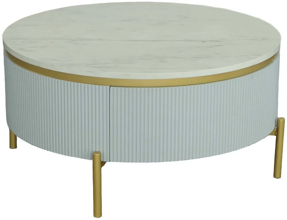 Deco White Round Cocktail Table