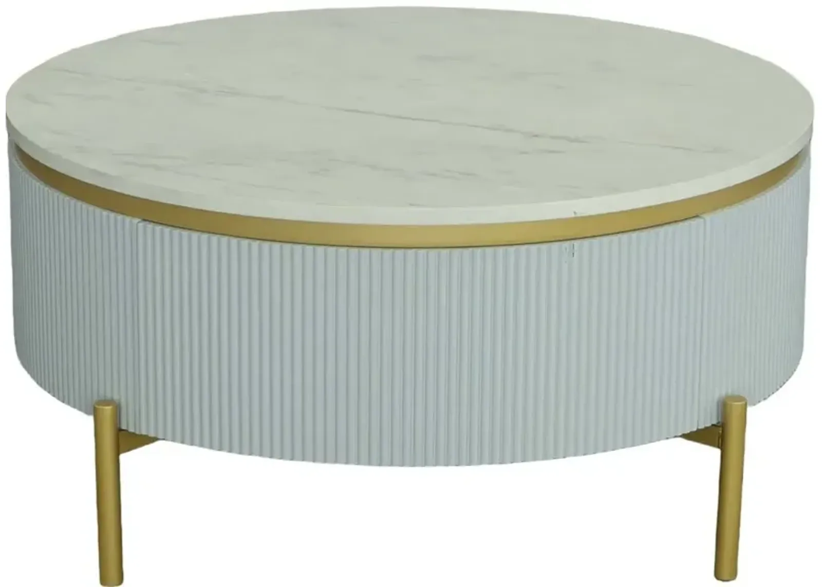 Deco White Round Cocktail Table