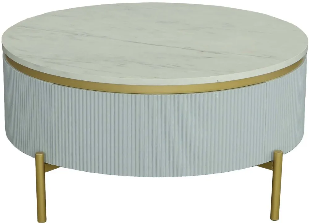 Deco White Round Cocktail Table