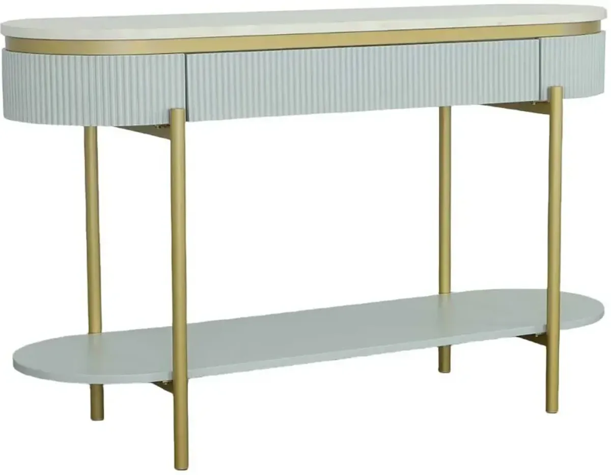 Deco White Console Table