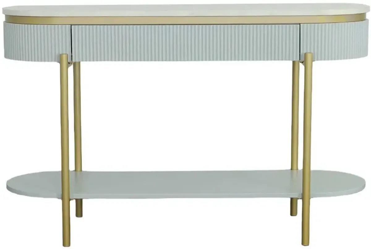 Deco White Console Table