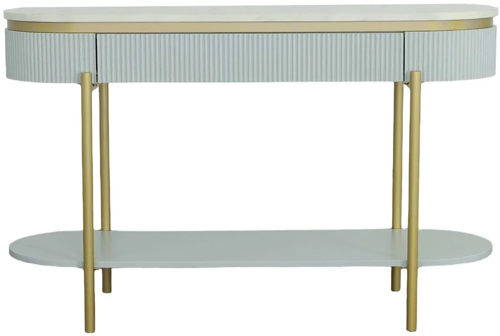 Deco White Console Table