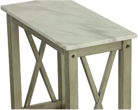 Chairside Gray and Faux Marble Table