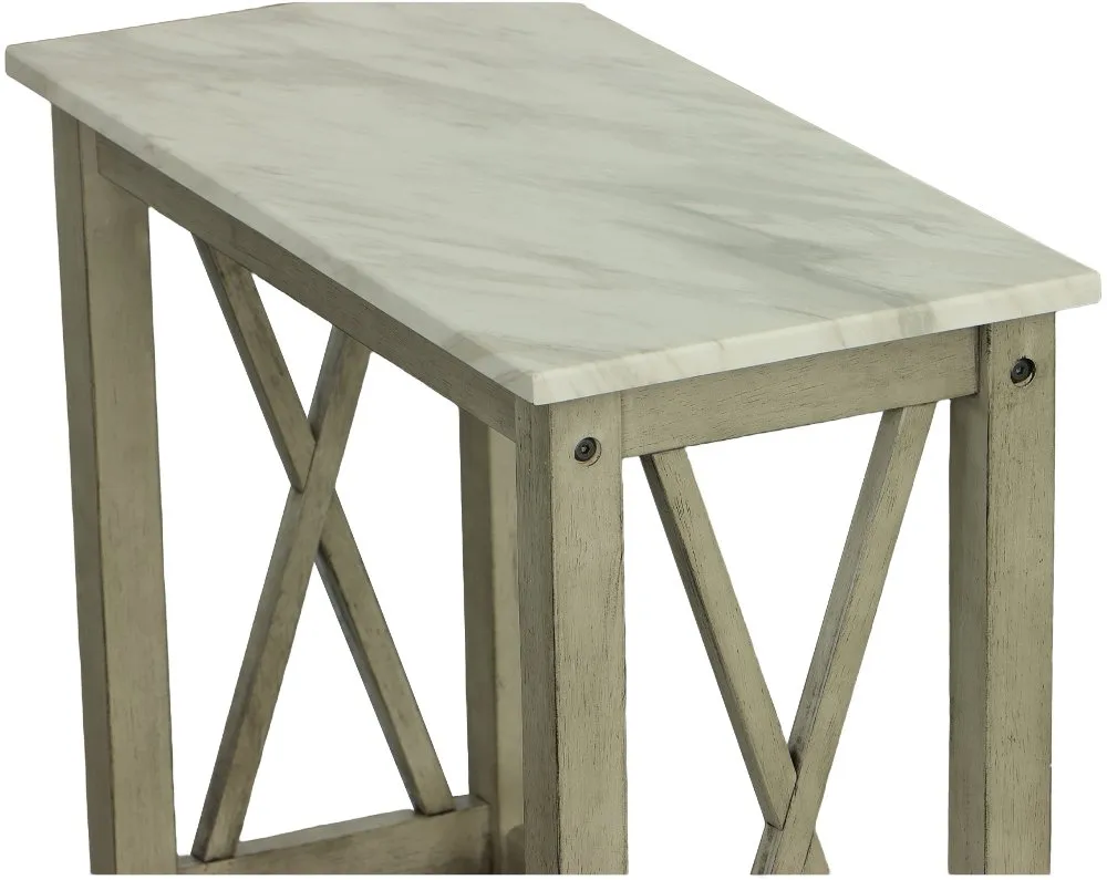 Chairside Gray and Faux Marble Table