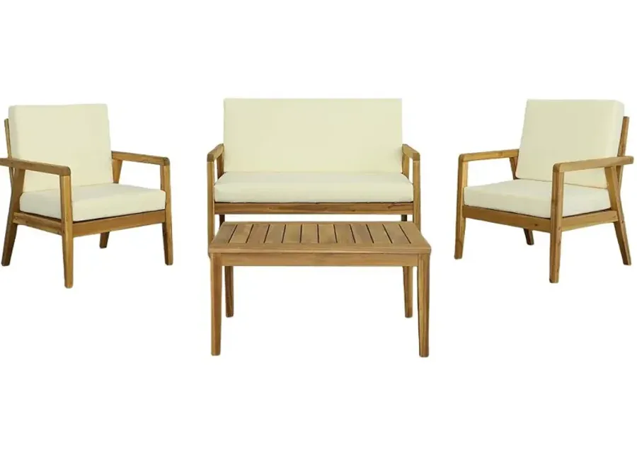 Cape Cod Natural 4 pc Outdoor Seating Set