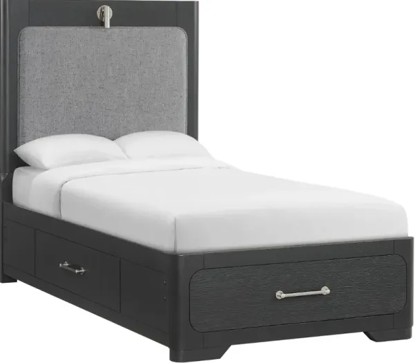 Loft Black Twin Storage Bed