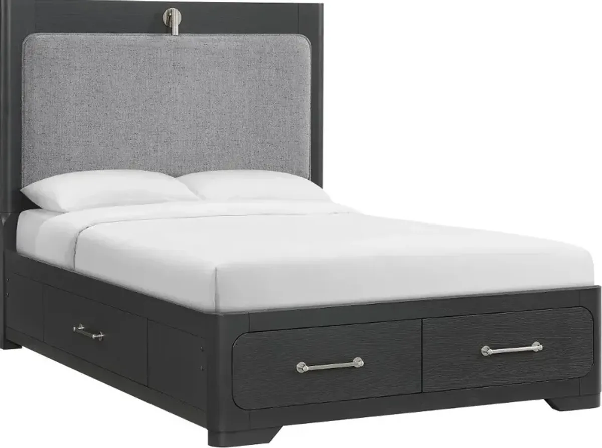 Loft Black Full Storage Bed