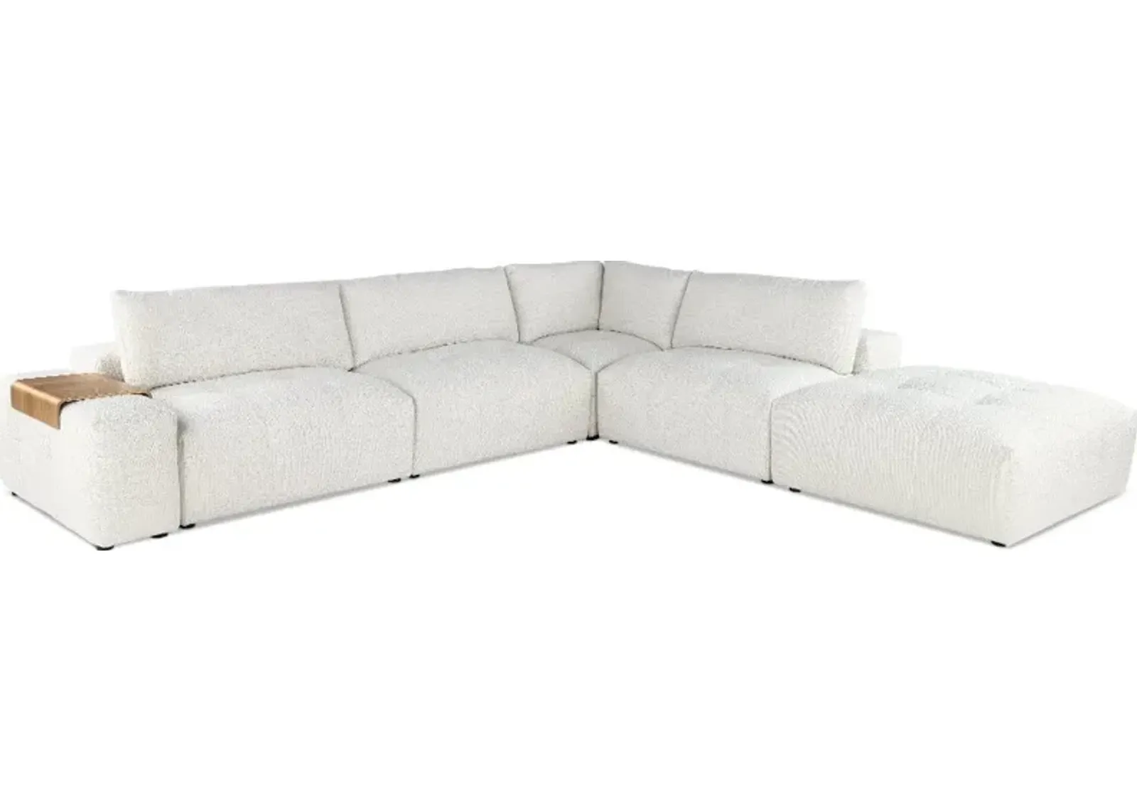 Preston Pearl White Modular 6 Piece Sectional