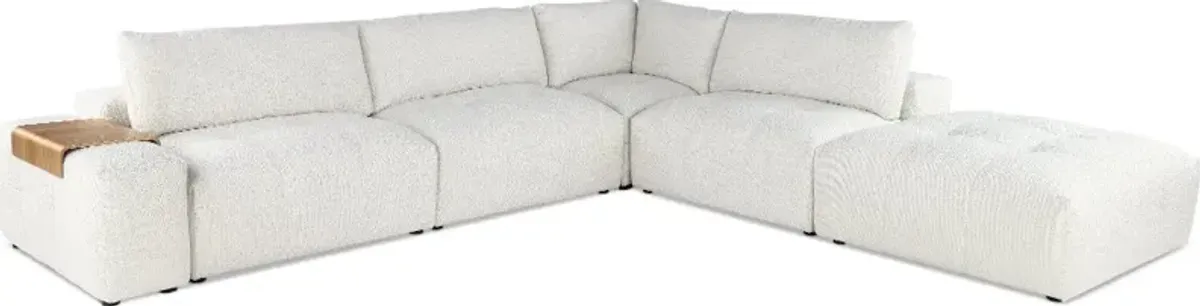 Preston Pearl White Modular 6 Piece Sectional