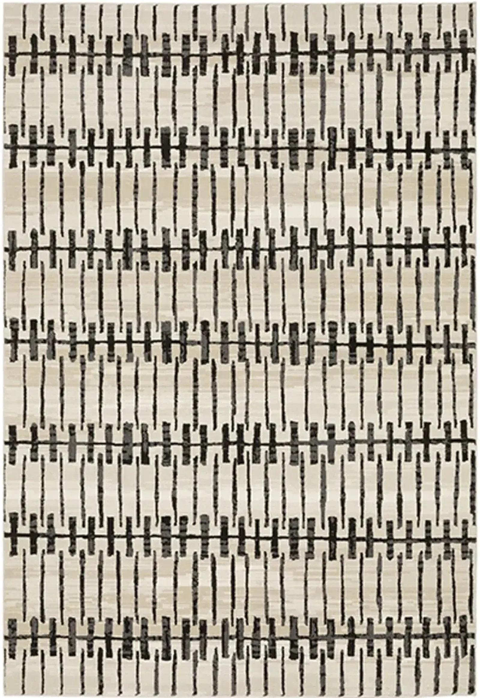 Raylan 5 x 8 Abstract Ivory Black Area Rug