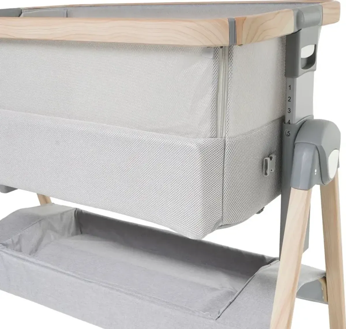 Venice Child California Dreaming Gray Wood Bedside Bassinet