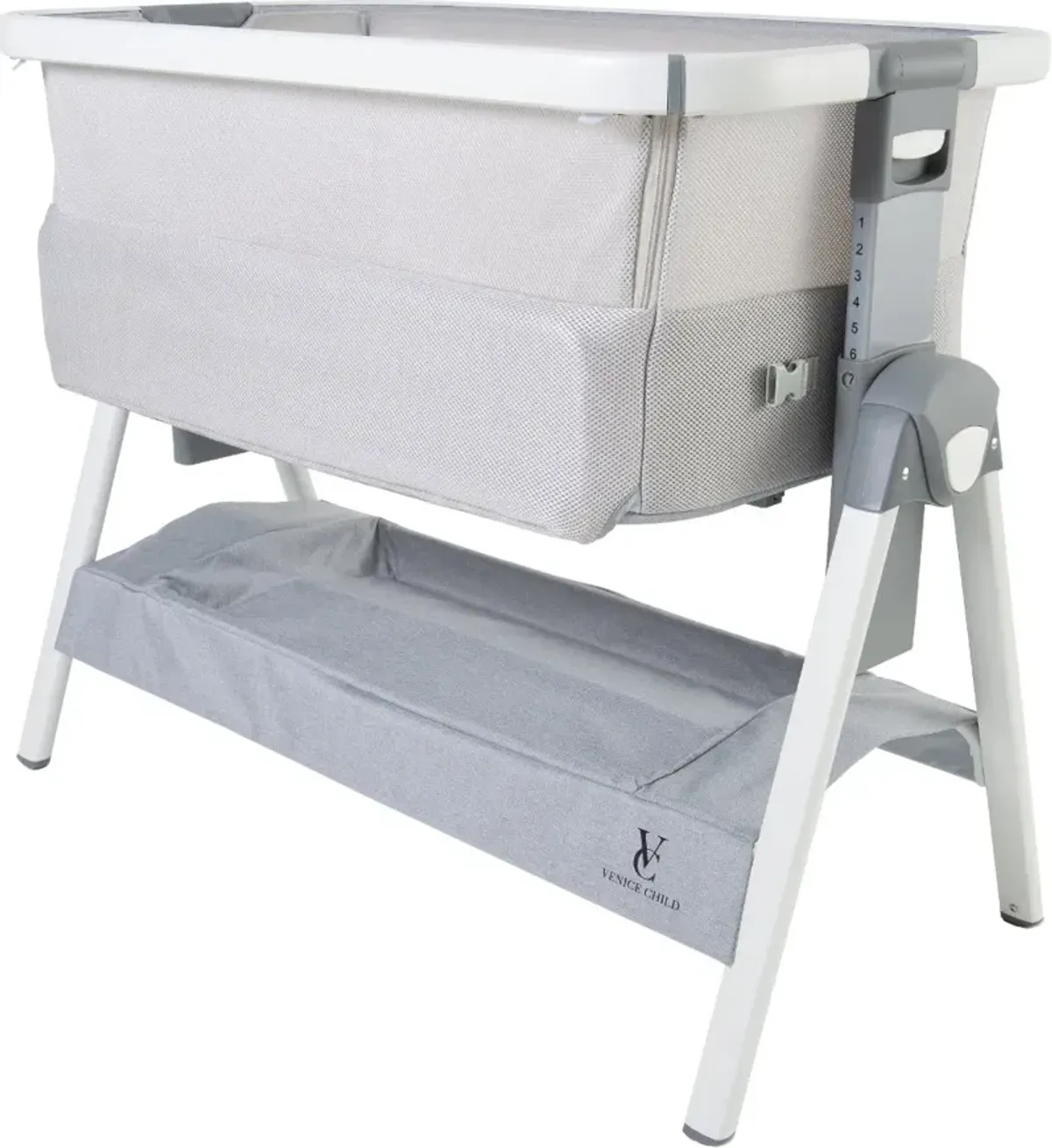 Venice Child California Dreaming Gray Bedside Bassinet