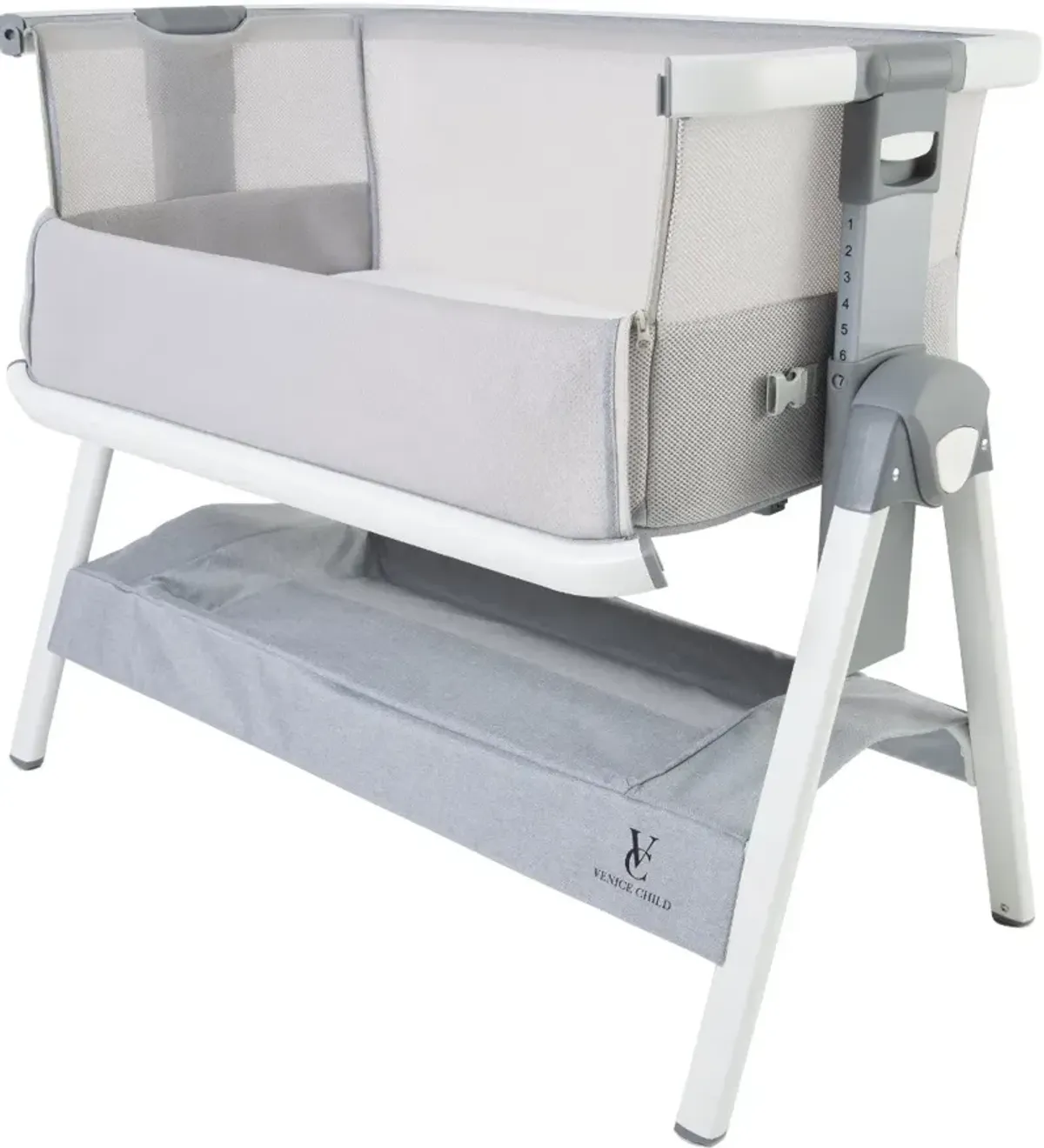 Venice Child California Dreaming Gray Bedside Bassinet