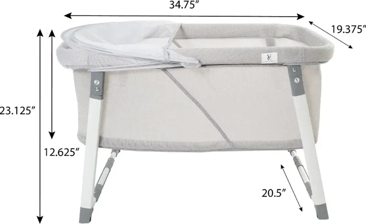 Venice Child Malibu Dreams Gray Rocking Mini Bassinet