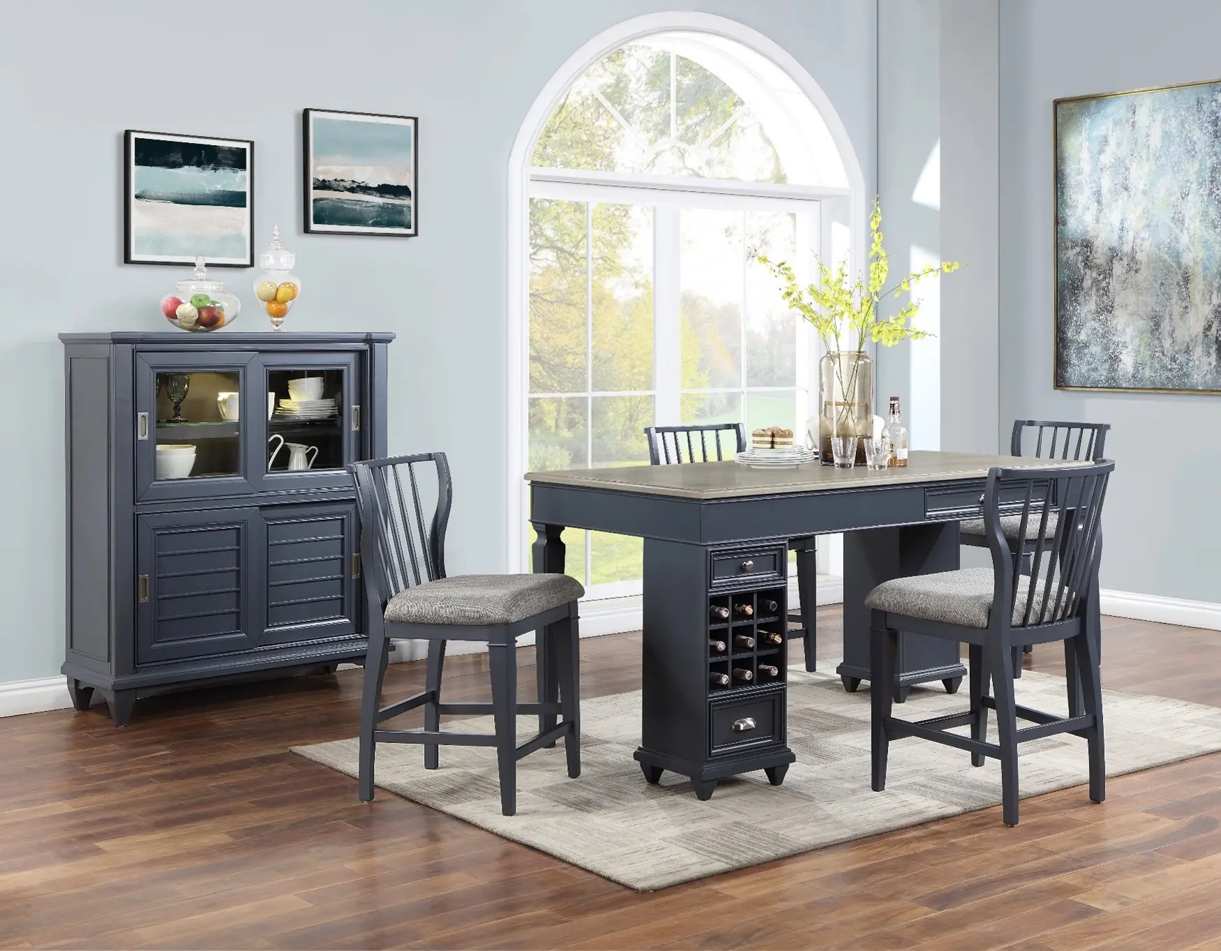 Vista Azul Graphite Gray Counter Height Dining Table