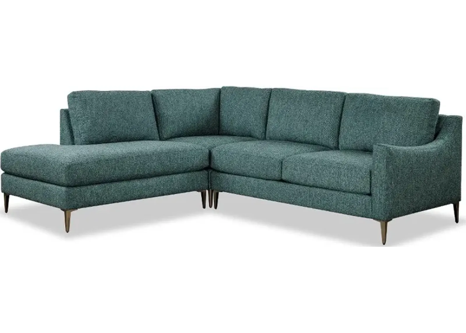 Design Lab Mostny Teal 3 Piece Sectional