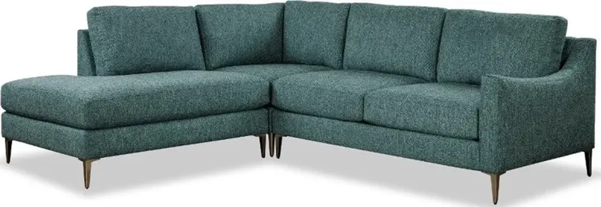 Design Lab Mostny Teal 3 Piece Sectional