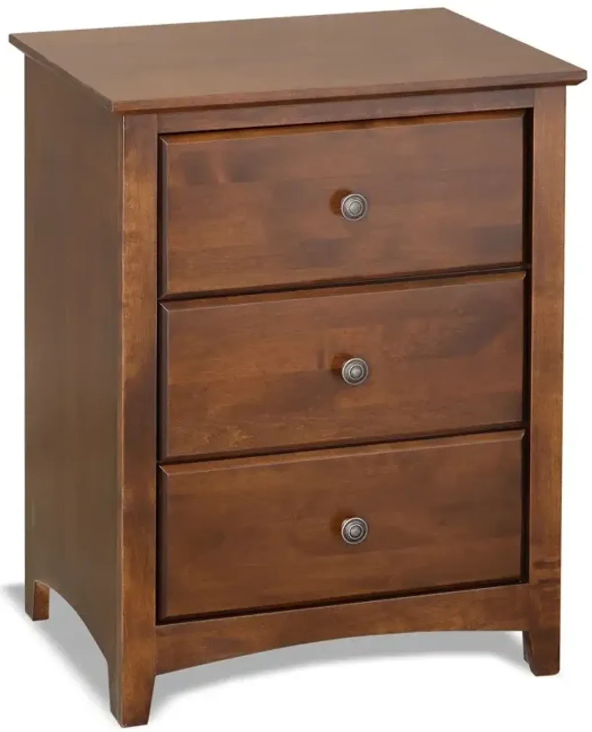 Shaker Tuscan Brown 3-Drawer Nightstand