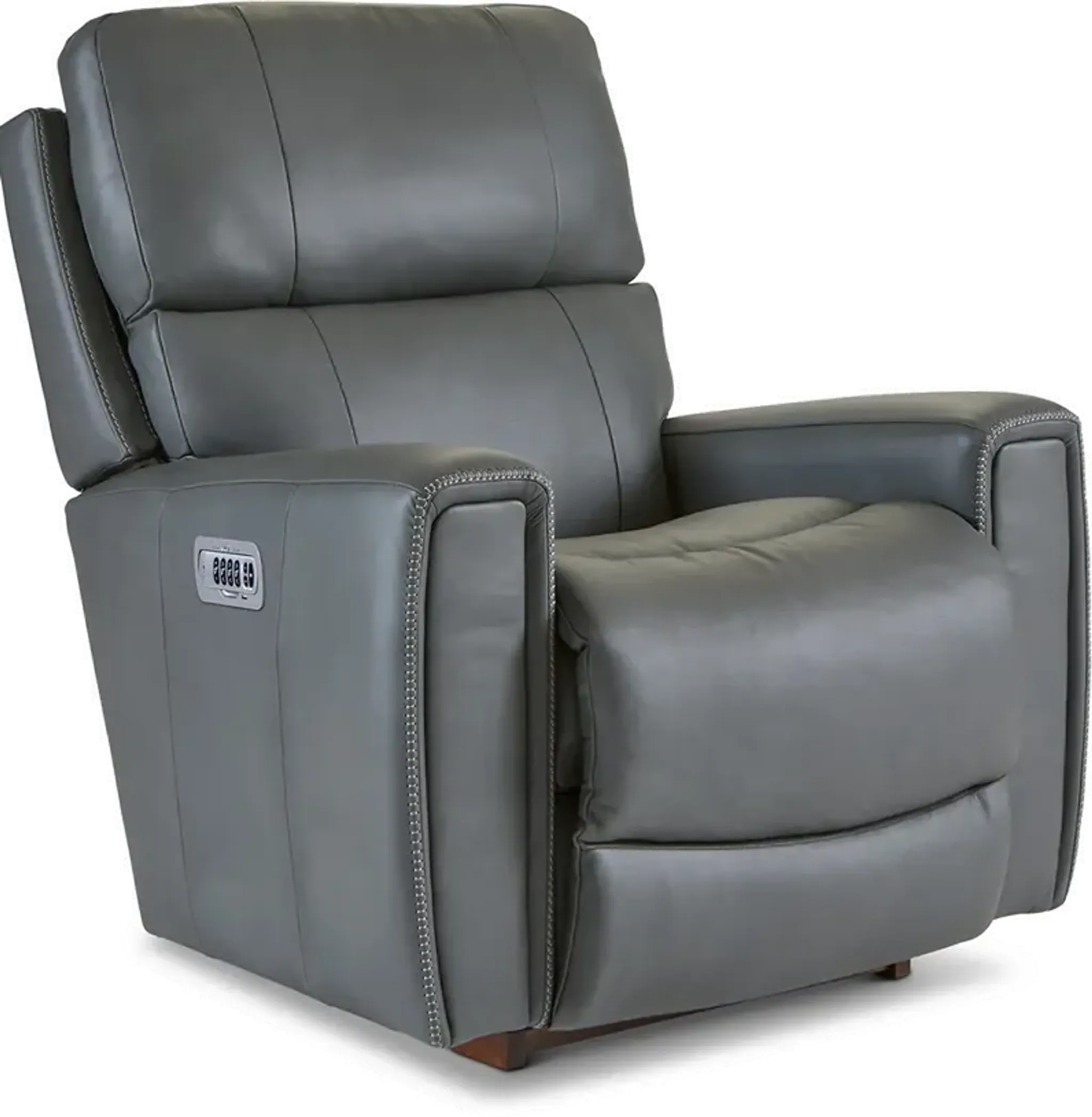 Apollo Blue Gray Power Rocker Recliner with Massage & Heat | Furniture.com