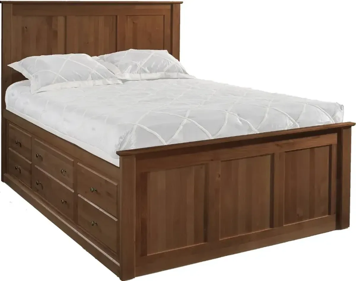 Shaker Brown Queen Storage Bed