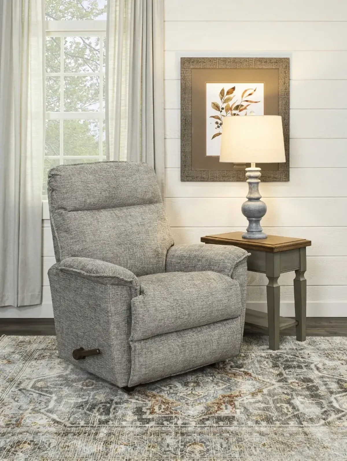 Jay Linen White Rocker Recliner