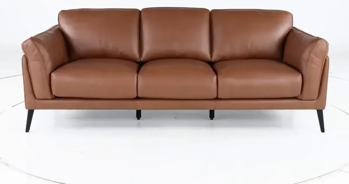 Paris Brown Leather Sofa