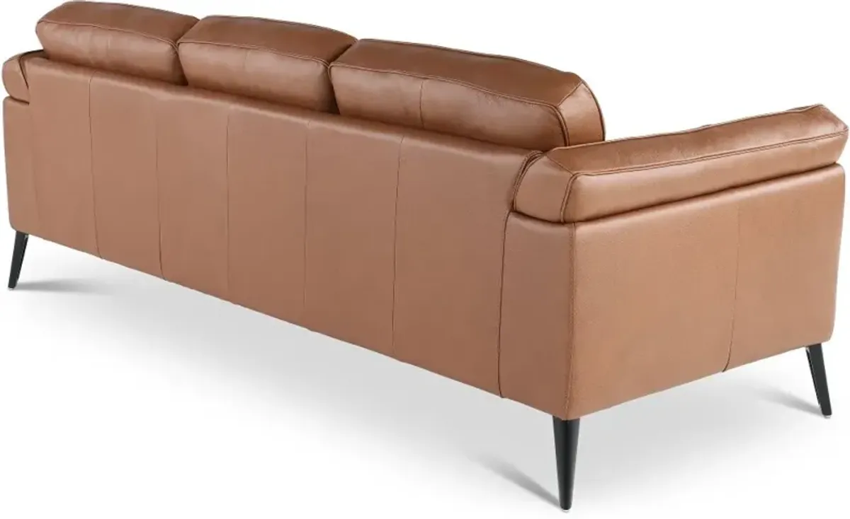 Paris Brown Leather Sofa