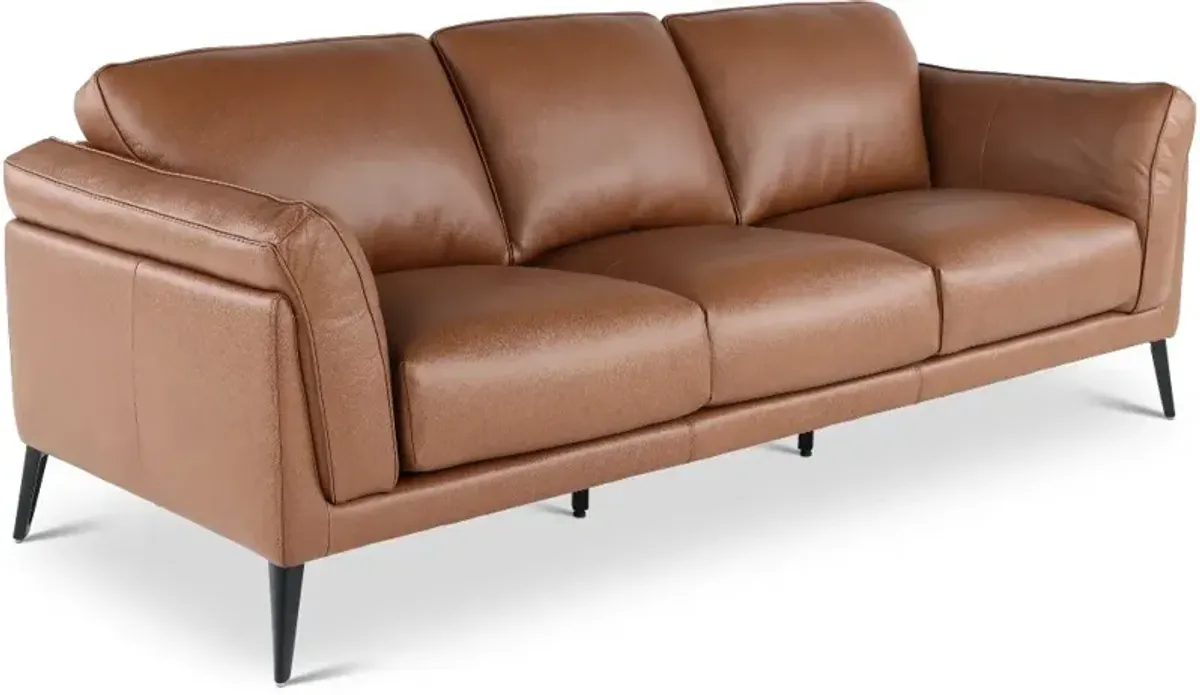 Paris Brown Leather Sofa