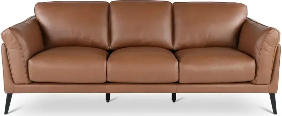 Paris Brown Leather Sofa