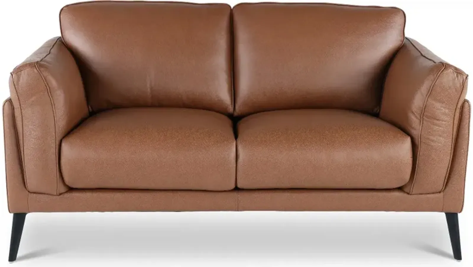 Paris Brown Leather Loveseat