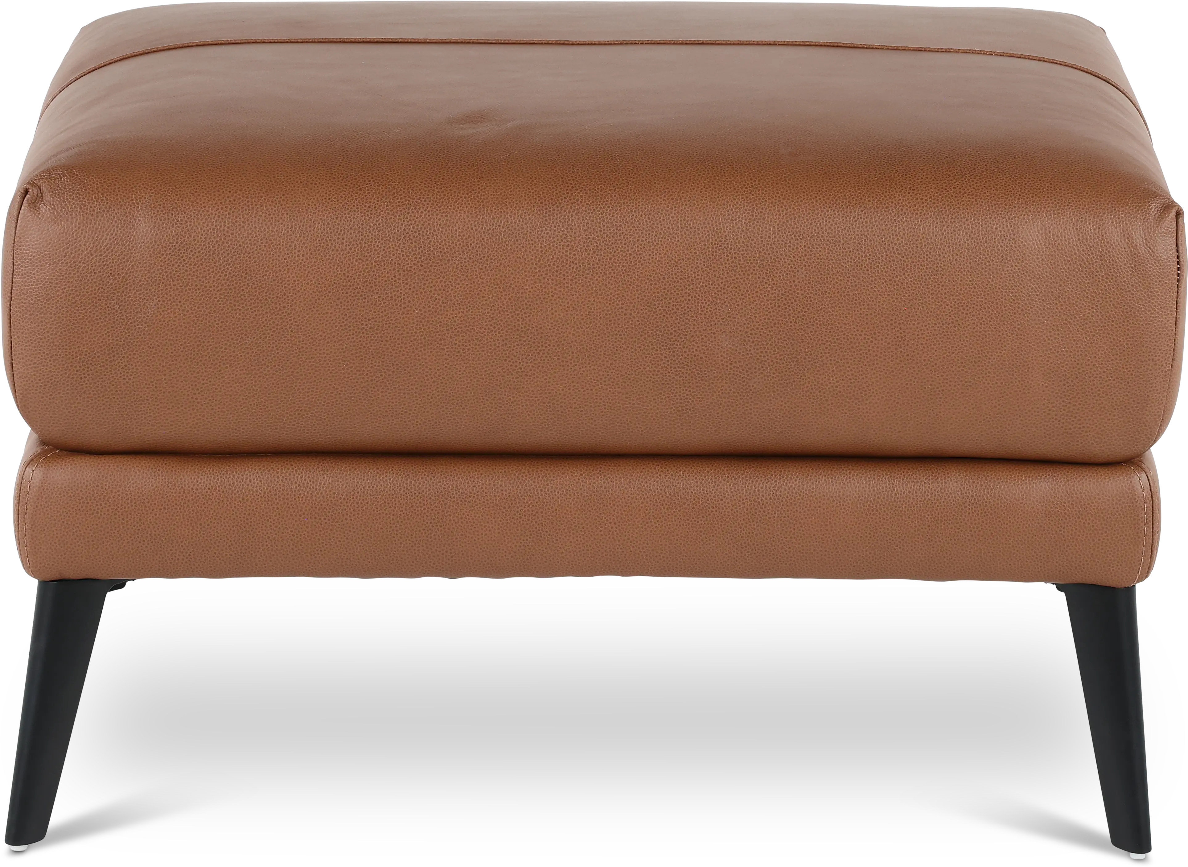 Paris Brown Leather Ottoman