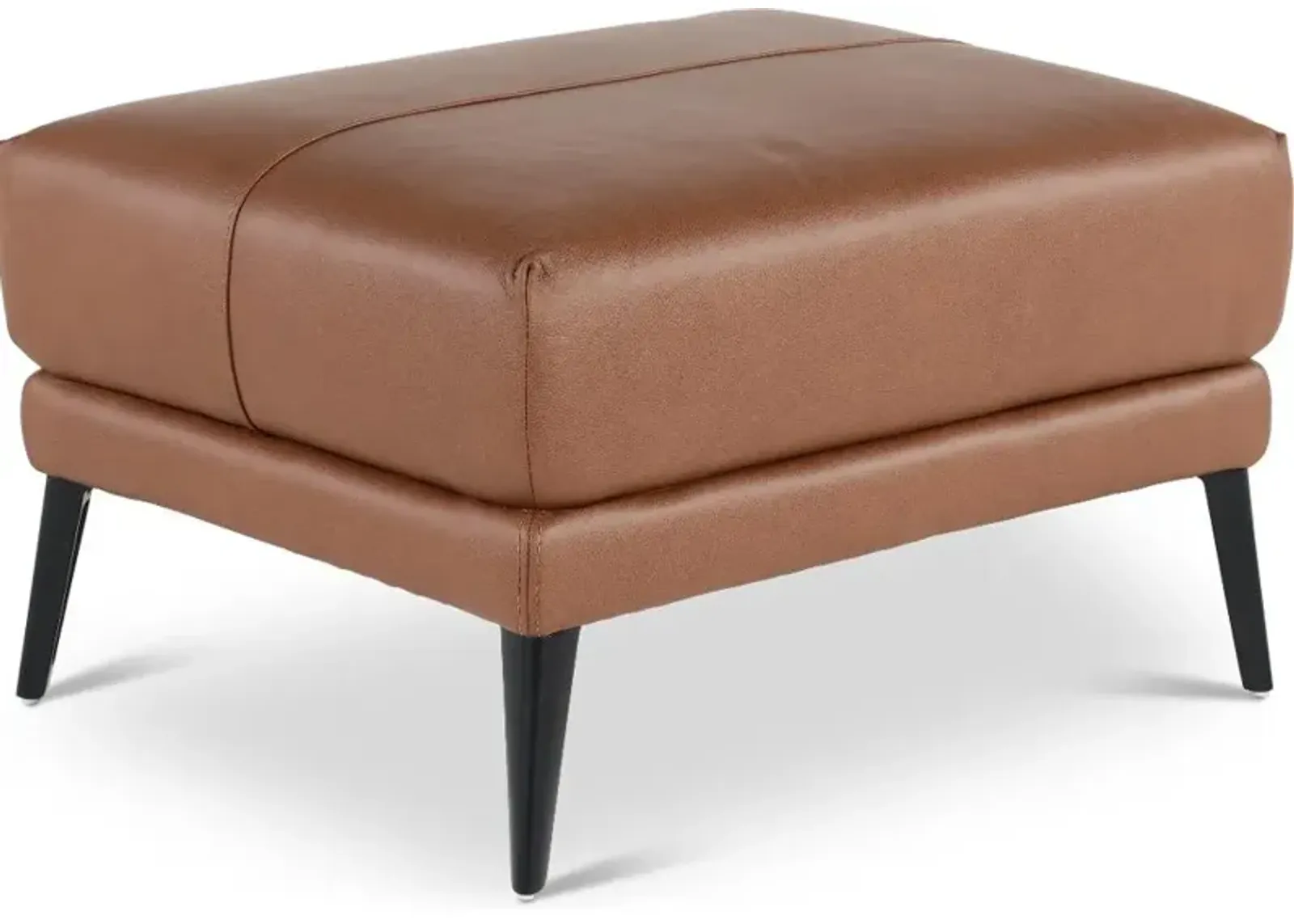 Paris Brown Leather Ottoman