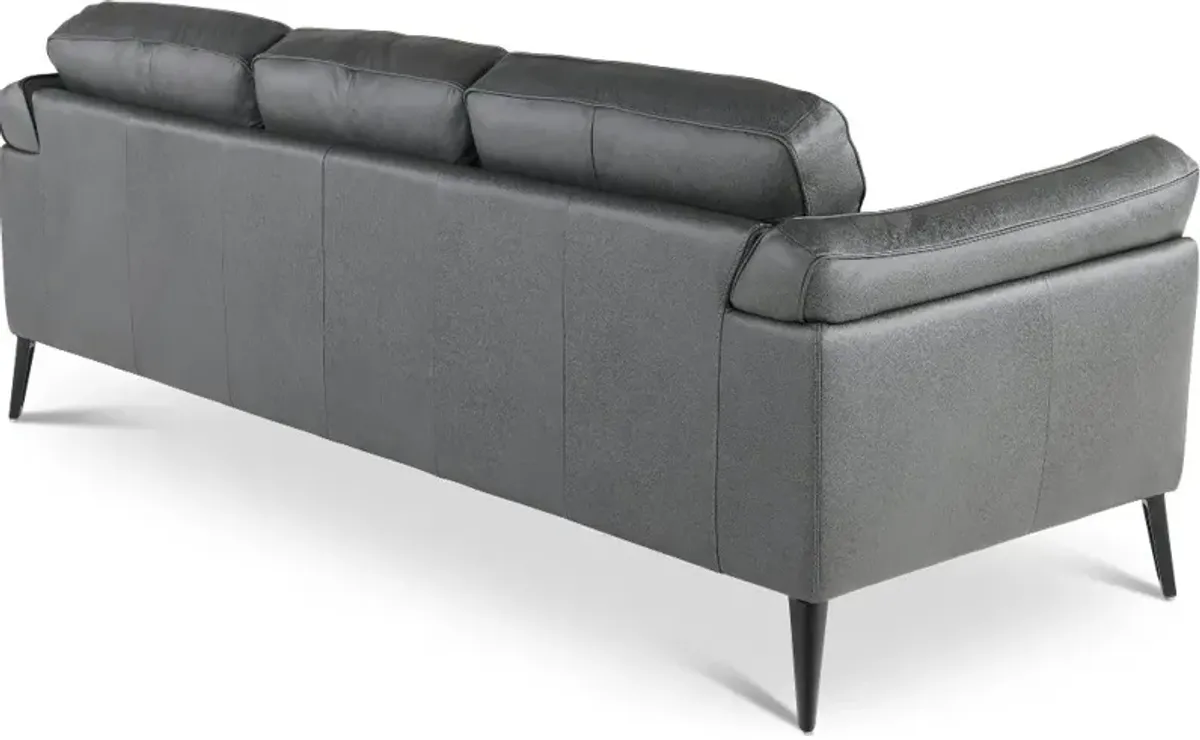 Paris Gray Leather Sofa