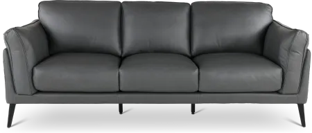 Paris Gray Leather Sofa