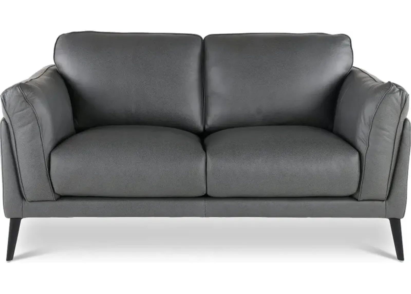 Paris Gray Leather Loveseat