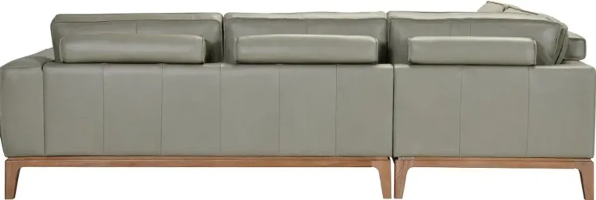 Texas Sage Green Leather 2 Piece Sectional