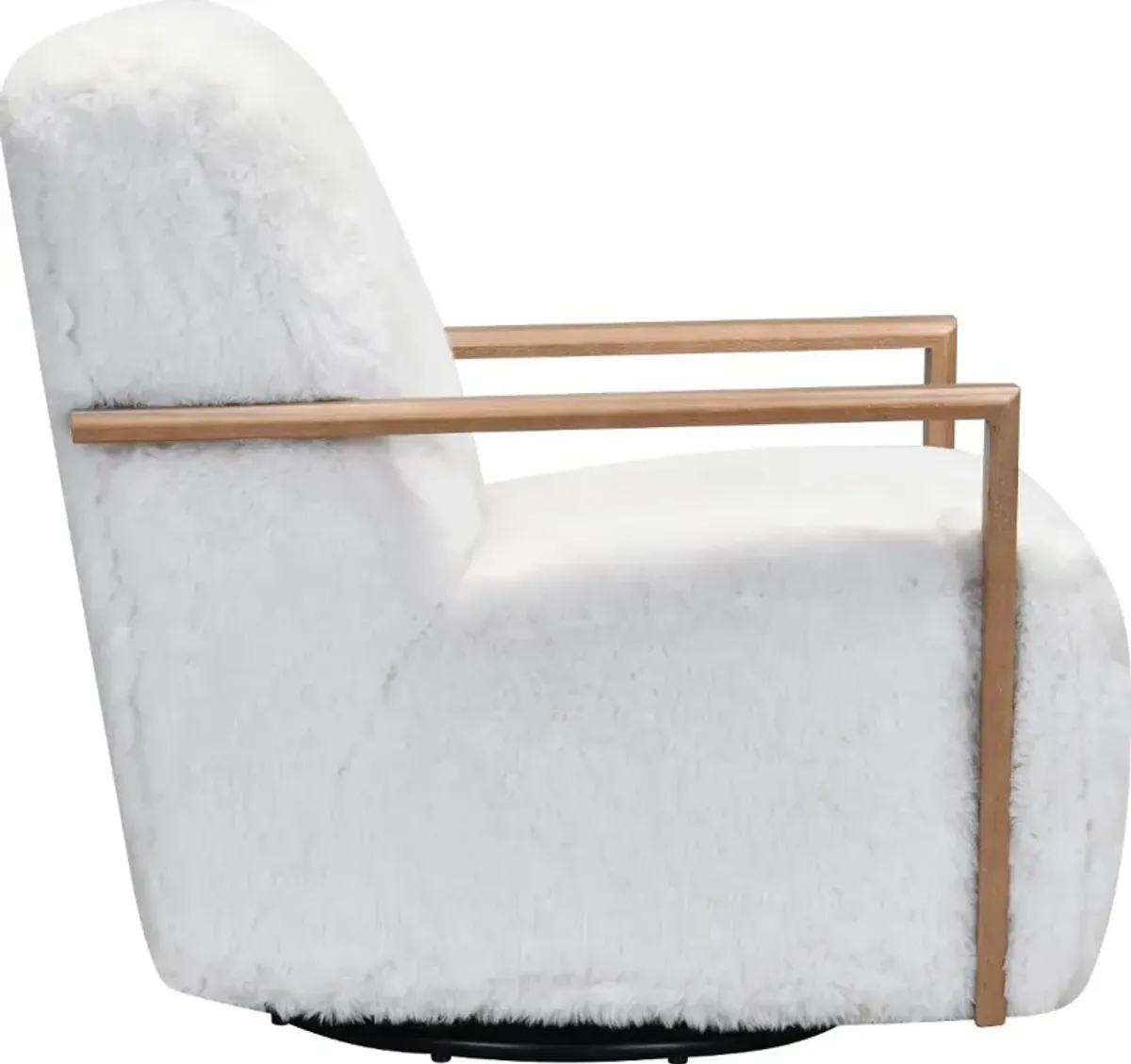 Texas White and Natural Swivel Chair